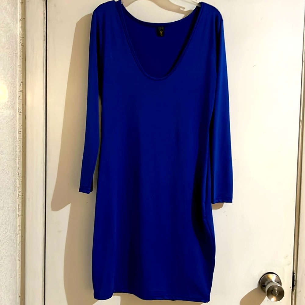 Blue long sleeve dress